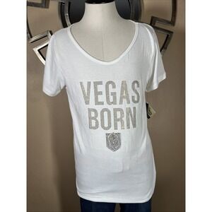 VGK Vegas Golden Knights Red Jacket NHL Womens tshirt XL Spelled out Jeweled‎